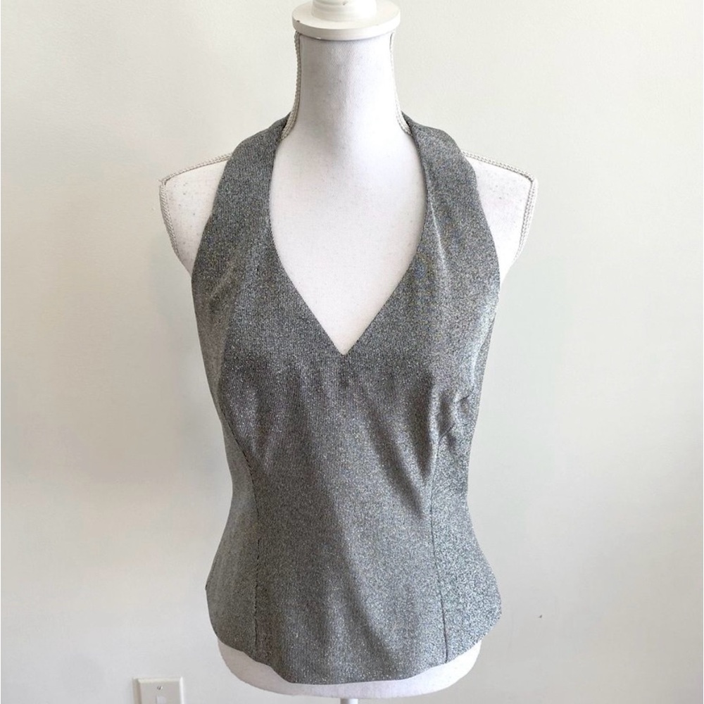 Women’s Silver Sparkle Halter Top Size 12 New With Tags